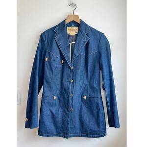 Vintage Ralph Lauren Western Denim Blazer 1978 Size 12 Indigo Jacket Rare